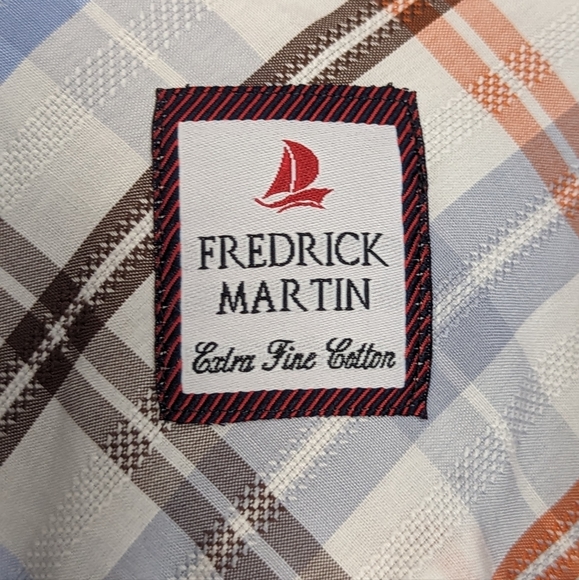 FREDRICK MARTIN Dress Shirt Men's XXL Extra Fine Cotton Business Casual Preppy - Picture 8 of 9